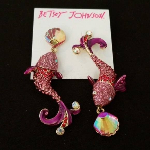 Betsey Johnson Jewelry - Betsey Johnson Glitter Reef Fish Sea Earrings